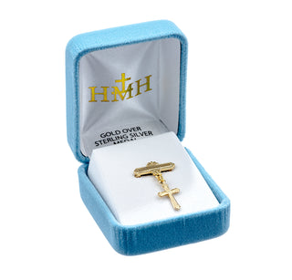 Gold over Sterling Silver Baby Cross Pin