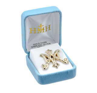 Gold over Sterling Silver "Ave Maria" Broach Pin