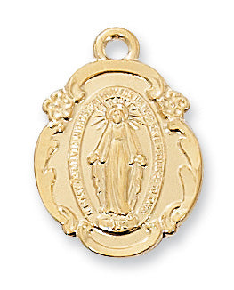 Gold-tone plated Pewter Miraculous Pendant