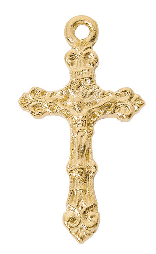 Gold Tone-plated Pewter Crucifix Pendant 
