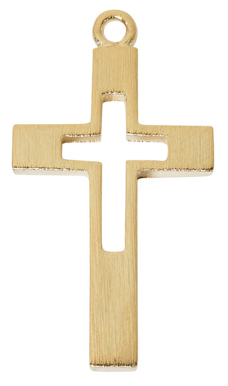 Gold Tone-plated Pewter Cross Pendant