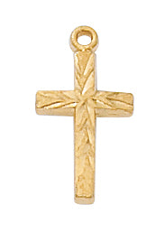 Gold-tone plated Pewter Cross Pendant