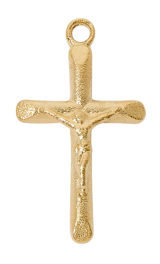 Gold Tone-plated Pewter Crucifix Pendant 