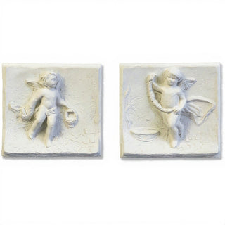 Cherubs of Spring, Set of Two Statue — Antique White finish