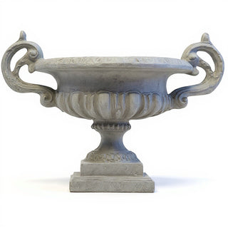 Emen Urn Planter - 18-inch — Limestone finish