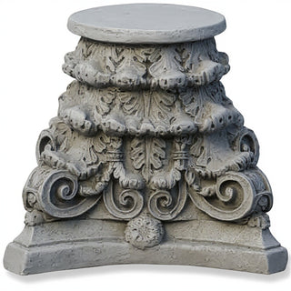Roman Bath Capital Candleholder - 7-inch — Limestone finish