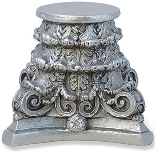 Roman Bath Capital Candleholder - 7-inch — Silver finish
