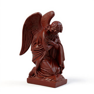Adoration Angel with Arms Crossed Statue - 28-inch — Rust finish
