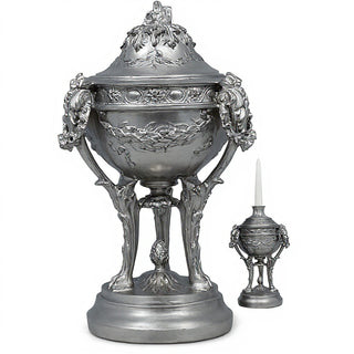 Three-Legged Urn Planter - 12-inch — Aged Silver finish
