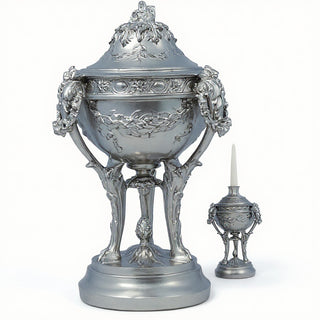 Three-Legged Urn Planter - 12-inch — Antique Silver finish