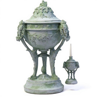 Three-Legged Urn Planter - 12-inch — Mossy Green finish