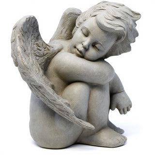 Sweet Dreams Cherub Statue - 10-inch — Antique Stone finish