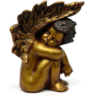 Slumbering Cherub Statue - 11-inch — Bronze finish