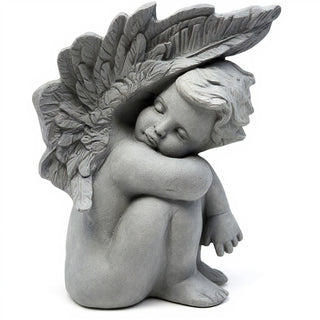 Slumbering Cherub Statue - 11-inch — Old Stone finish
