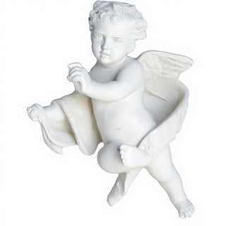 Tapestry Cherub - Left Statue - 12-inch — Flat White finish