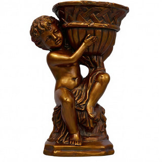 French Cherub Urn Planter - 12.5-inch — Bronze finish