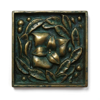 Carnation Remnant with Frame Wall Plaque - 15.75-inch — Green Bronze finish