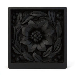Daisy Remnant with Frame Wall Plaque - 15.75-inch — Flat Black finish