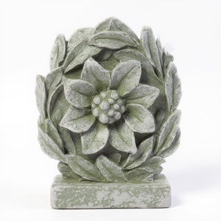 Daisy Remnant with Frame Wall Plaque - 15.75-inch — Mossy Green finish