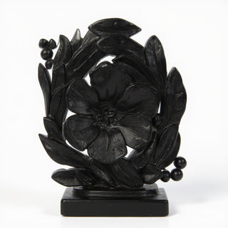 Morning Glory Remnant Wall Plaque - 15.75-inch — Flat Black finish