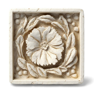 Rosette Remnant with Frame Wall Plaque - 15.75-inch — Antique White finish