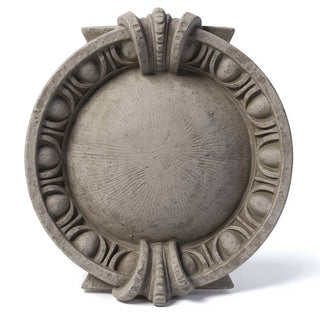 Round Dart & Egg Remnant Wall Plaque - 13-inch — Antique Stone finish