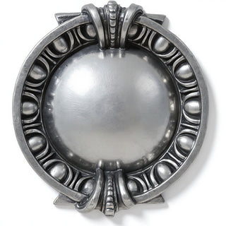 Round Dart & Egg Remnant Wall Plaque - 13-inch — Antique Silver finish