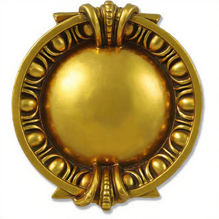 Round Dart & Egg Remnant Wall Plaque - 13-inch — Deep Gold finish