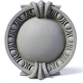 Round Dart & Egg Remnant Wall Plaque - 13-inch — Limestone finish
