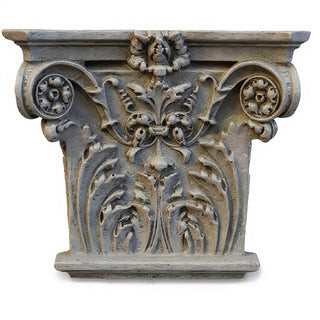 Corinthian Facade Wall Piece — Antique Stone finish