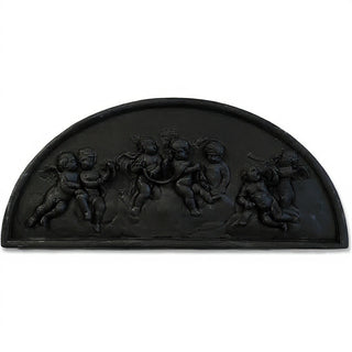 Cherubs Lunette Plaque Wall Plaque — Dusted Black finish