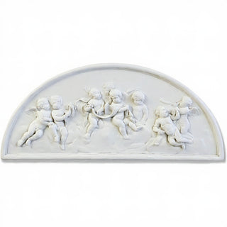 Cherubs Lunette Plaque Wall Plaque — Flat White finish