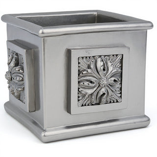 Carlo Square Planter — Antique Silver finish