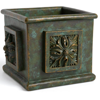 Carlo Square Planter — Green Bronze finish