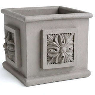 Carlo Square Planter — Limestone finish