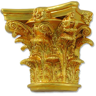 Half Corinthian Capital Wall Piece - 10-inch — Deep Gold finish
