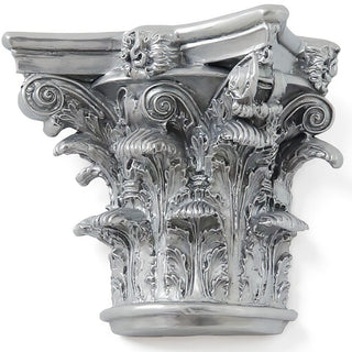 Half Corinthian Capital Wall Piece - 10-inch — Silver finish