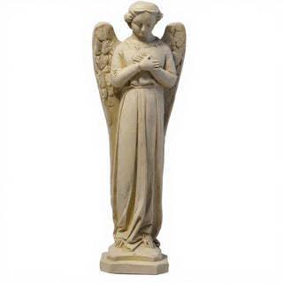 Cari Angel with Hands Crossed Statue - 21-inch — Museum Terracotta finish