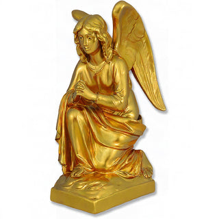 Adoration Angel Statue - 26-inch — Deep Gold finish