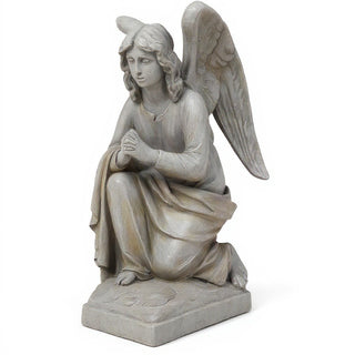 Adoration Angel Statue - 26-inch — Limestone finish