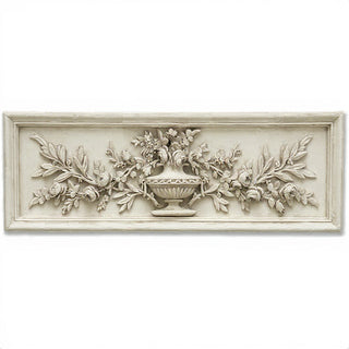 Rose Urn Relief Wall Relief — Antique White finish