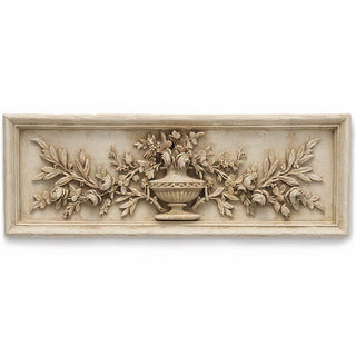 Rose Urn Relief Wall Relief — Museum Terracotta finish