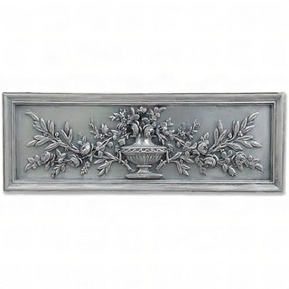 Rose Urn Relief Wall Relief — Silver finish