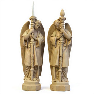 Guardian Angel Set (Right) Statue - 27-inch — Dusted Sand finish
