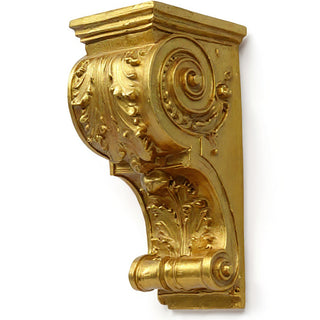 Sculpted Wood-Style Bracket Wall Bracket - 12-inch — Antique Gold finish