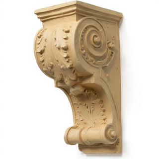 Sculpted Wood-Style Bracket Wall Bracket - 12-inch — Dusted Sand finish