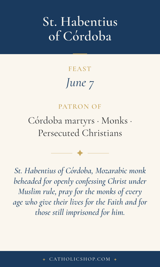 St. Habentius of Córdoba Holy Cards