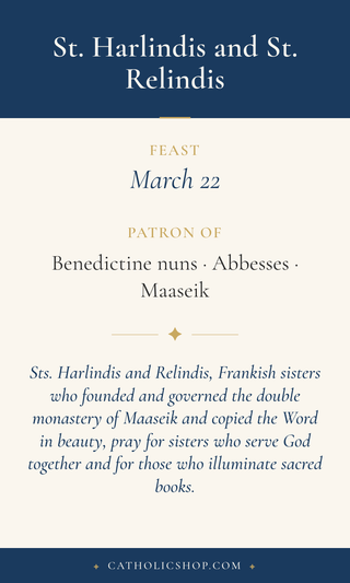 St. Harlindis and St. Relindis Holy Cards
