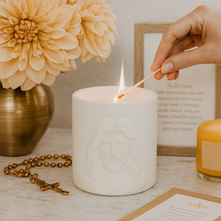 Holy Face of Jesus Scented Candle - Luxury Catholic Prayer Candle