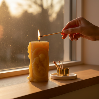 Holy Family Pure Beeswax Catholic prayer candle